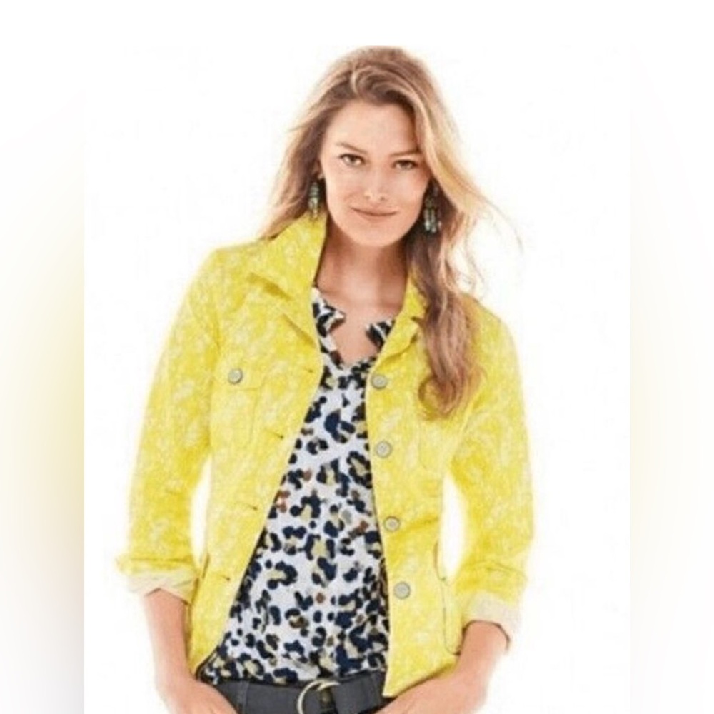CAbi Field Jacket 5160 Field of Daisies Button Up  Size L